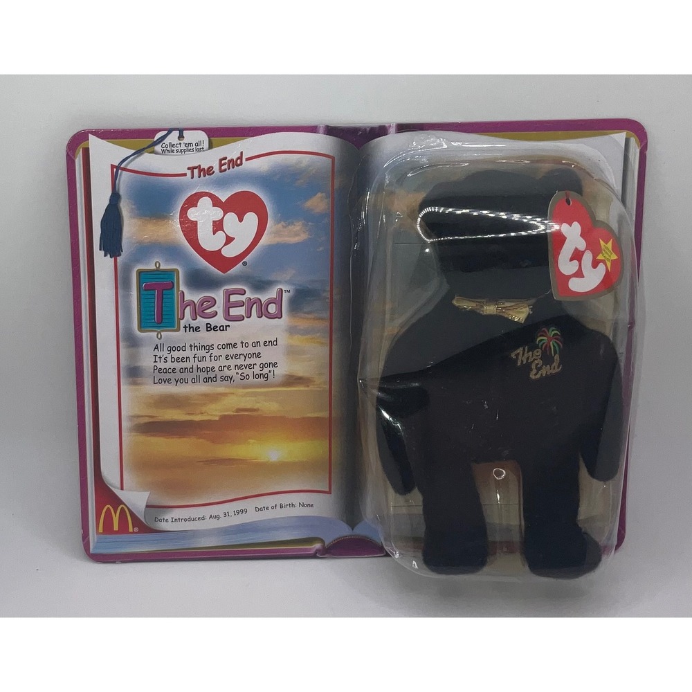 Ty Teenie Beanie Babies 2000 The End Bear McDonalds Happy Meal Toy New Sealed